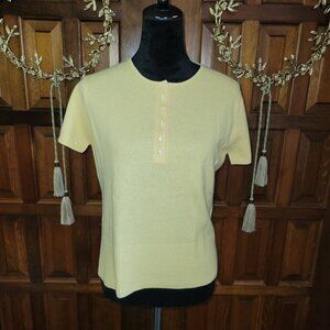 Griffen's Large Yellow Short-sleeved Cashmere Blouse, Made in Japan